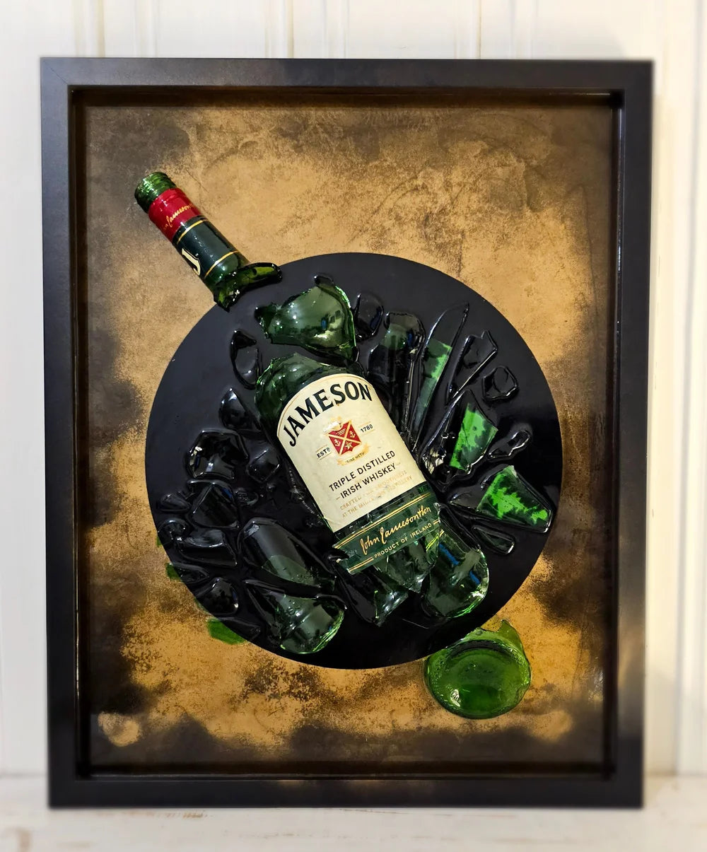 Emerald Impact - Broken Bottle Art