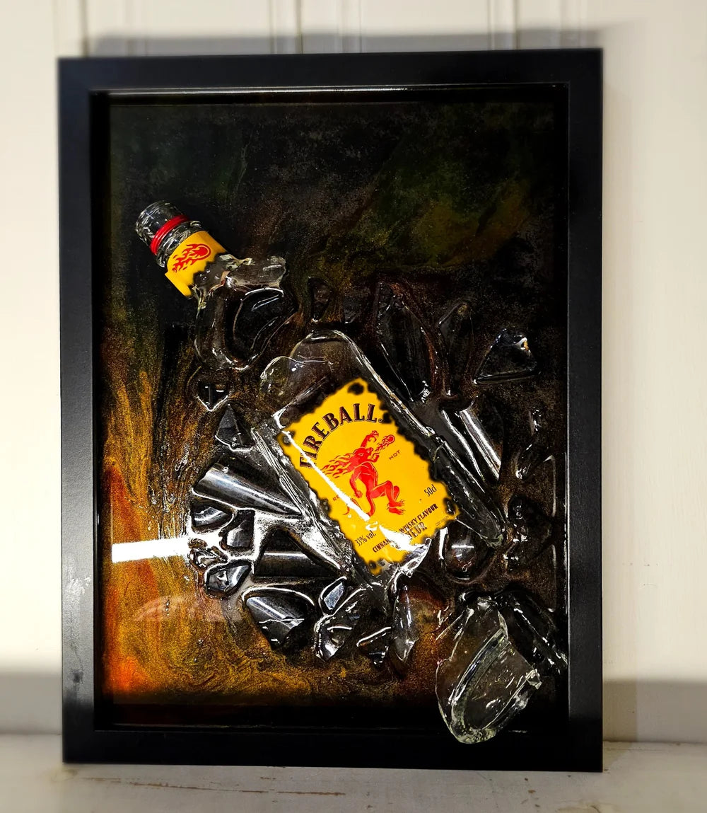 Fire in the Dark - Broken Bottle Art