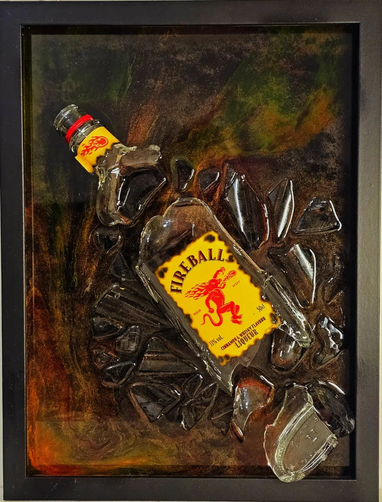 Fire in the Dark - Broken Bottle Art