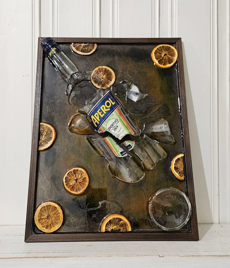 Italian Sunset - Broken Bottle Art