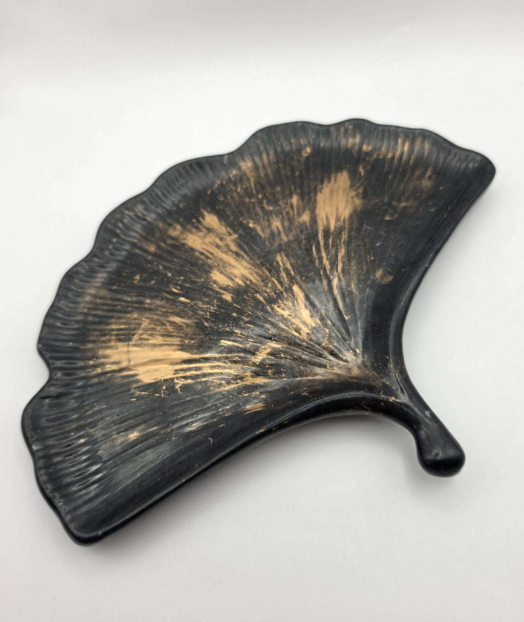 Dekorfat Ginkgo | Sort & Gull