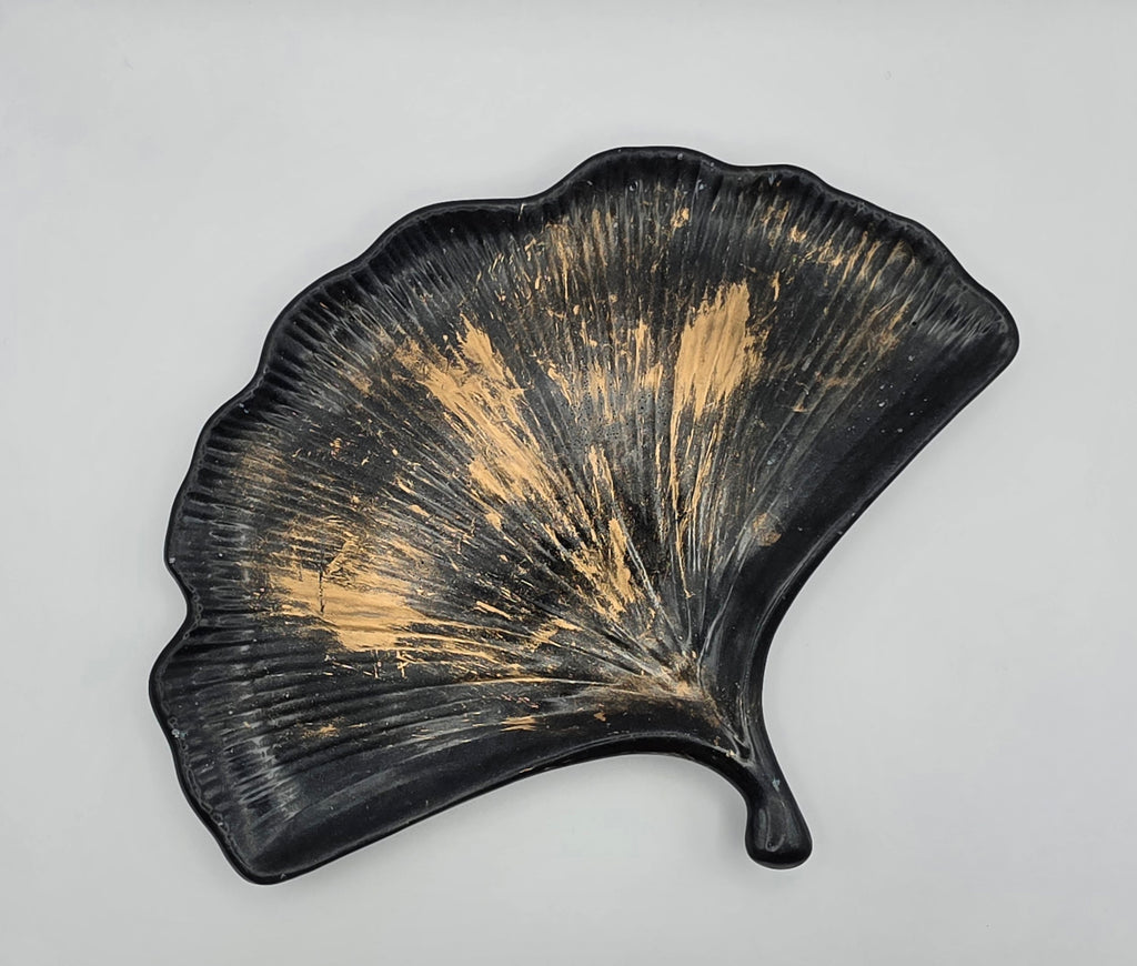 Dekorfat Ginkgo | Sort & Gull