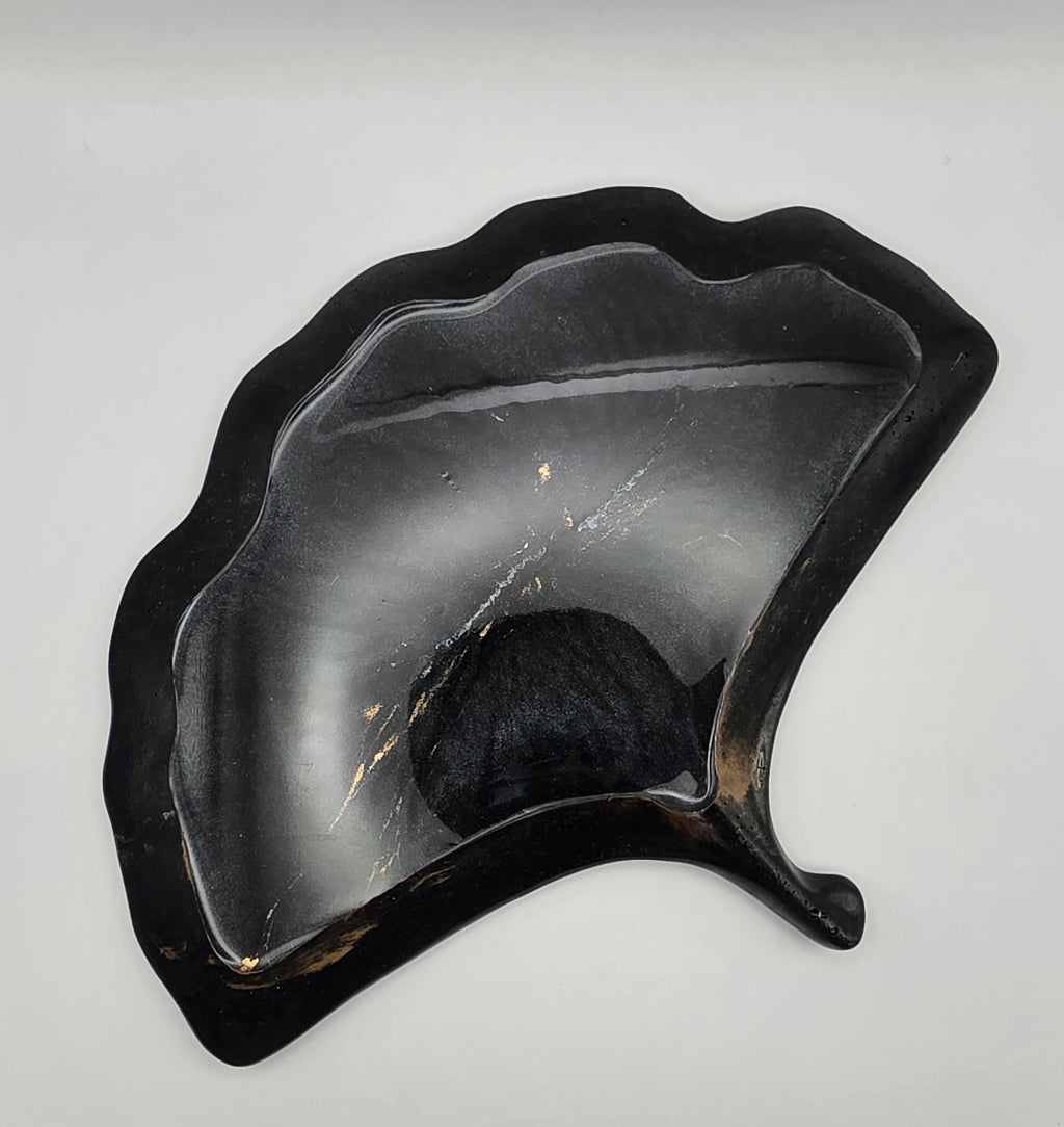 Dekorfat Ginkgo | Sort & Gull