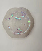 Telysholder hvit og glitter