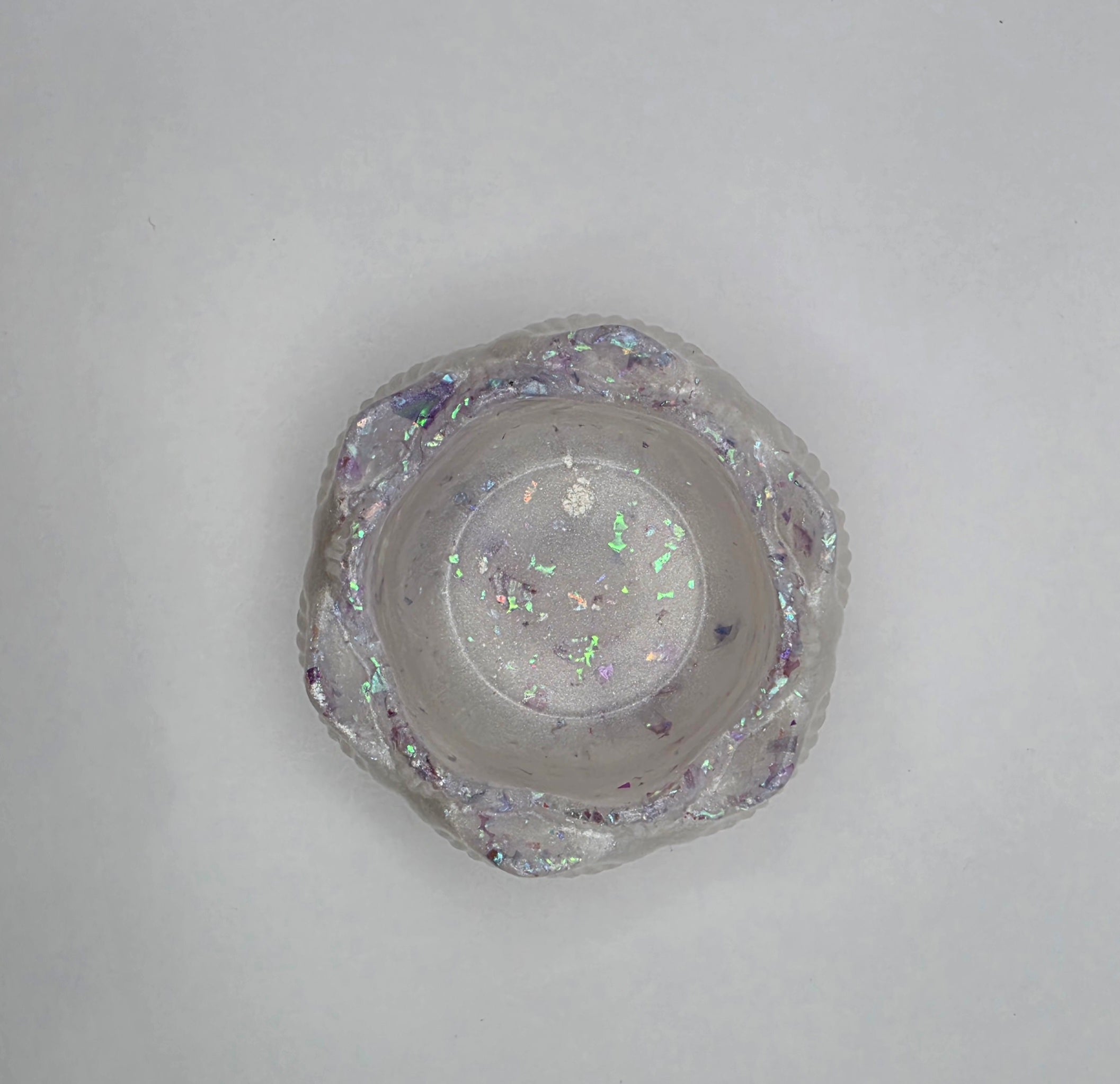 Telysholder hvit og glitter