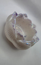 Telysholder hvit og glitter