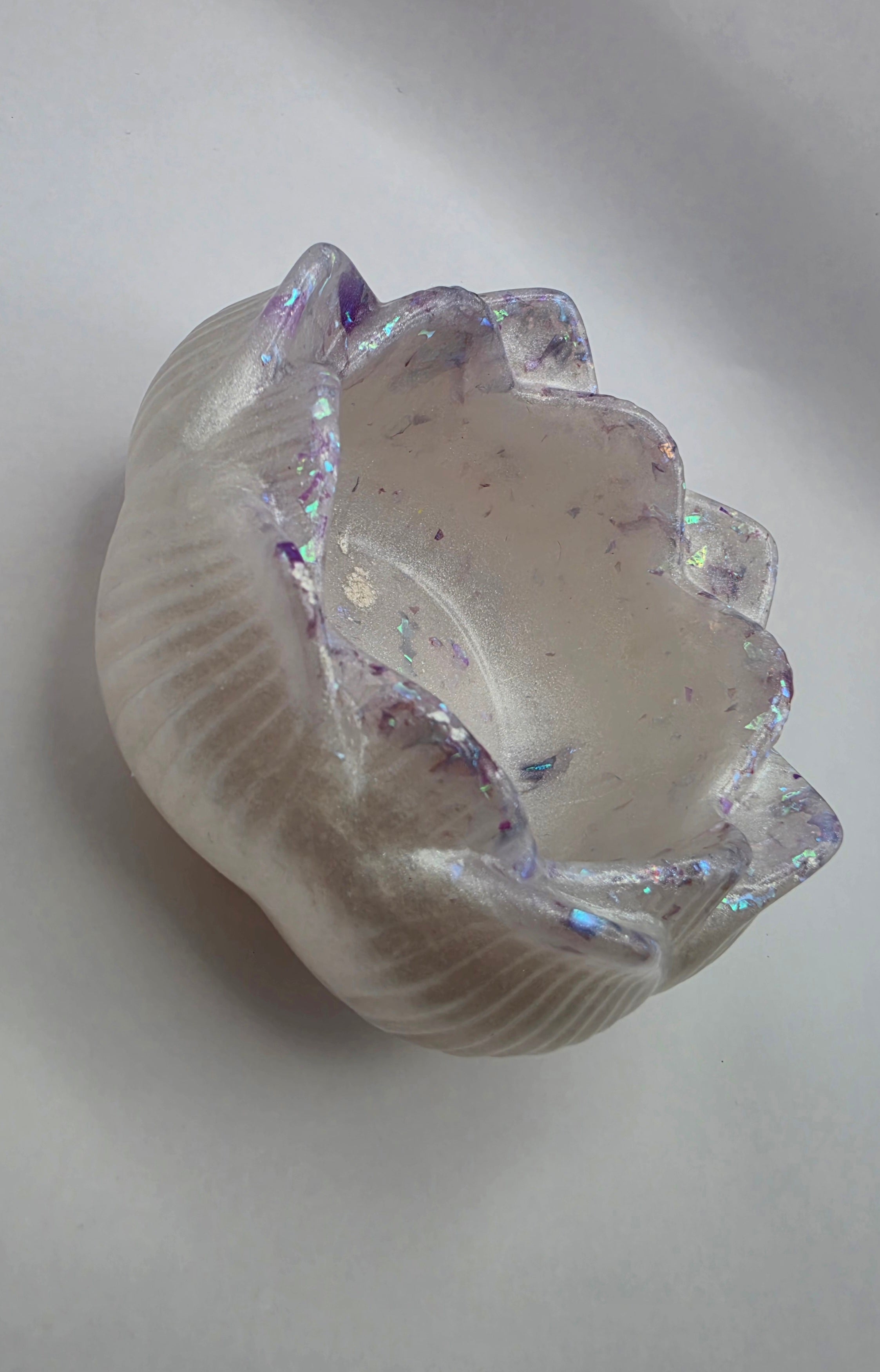 Telysholder hvit og glitter