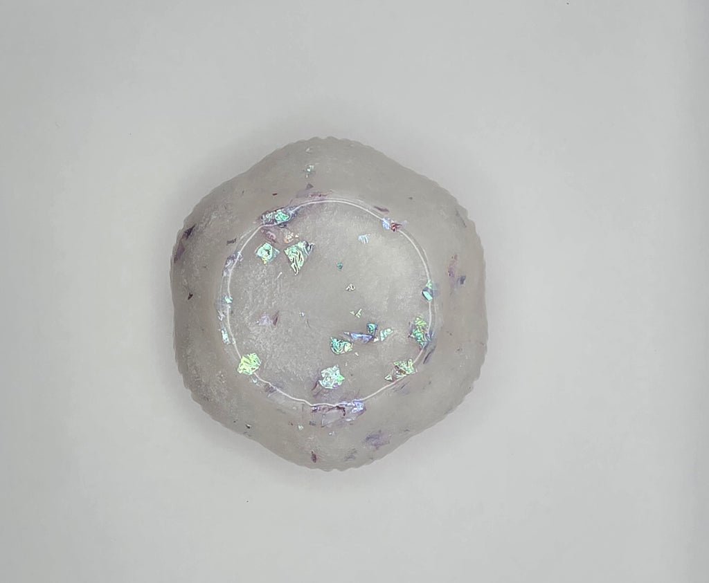 Telysholder hvit og glitter