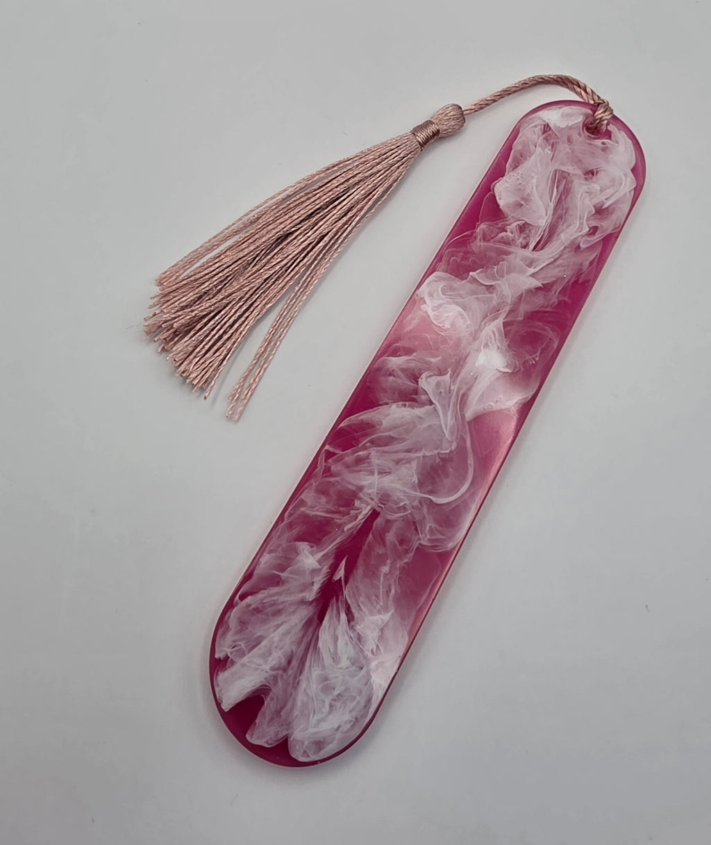 Bokmerke rosa og hvit