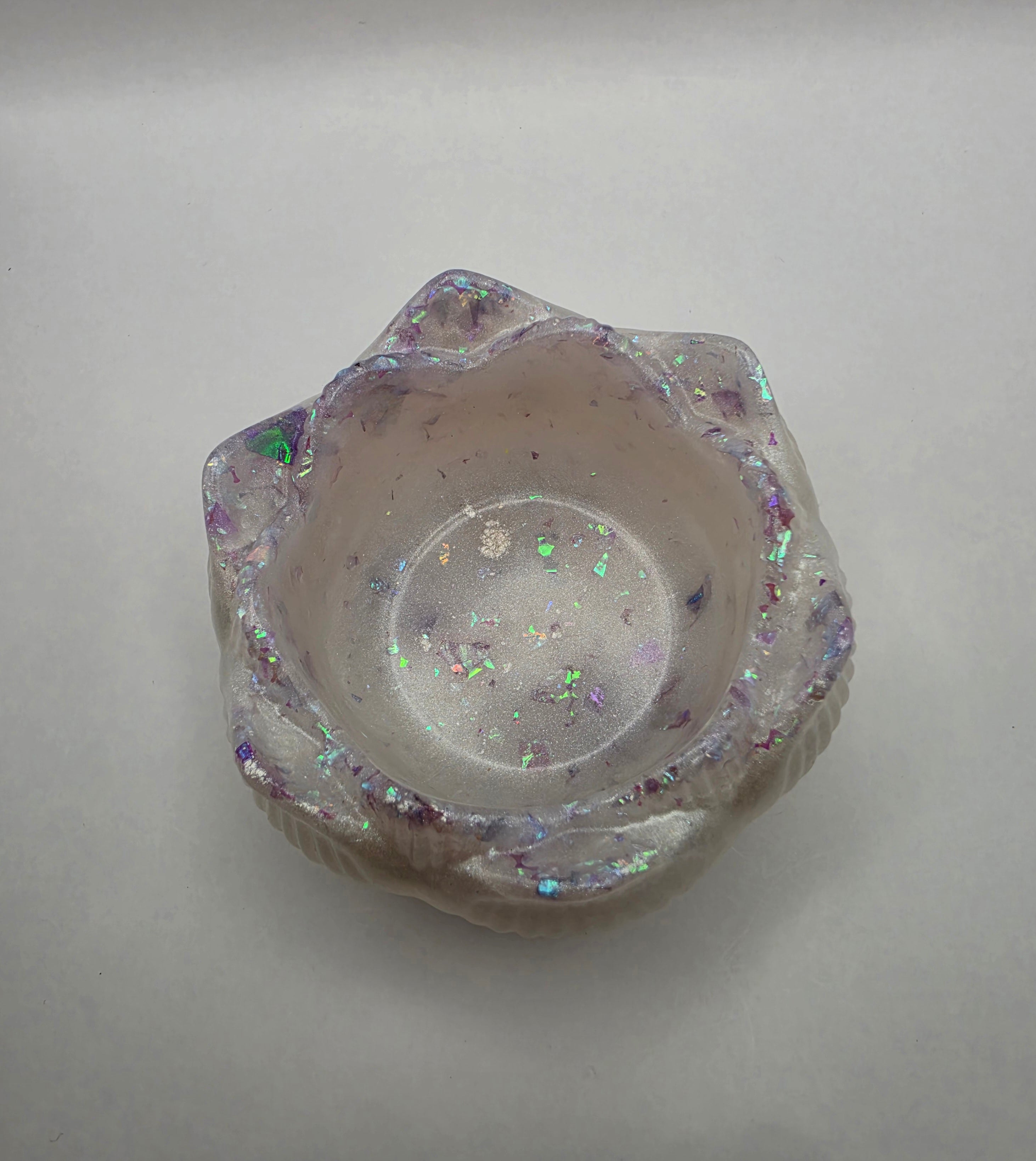 Telysholder hvit og glitter