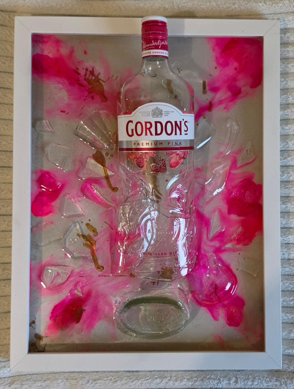 Shattered Pink - Broken Bottle Art