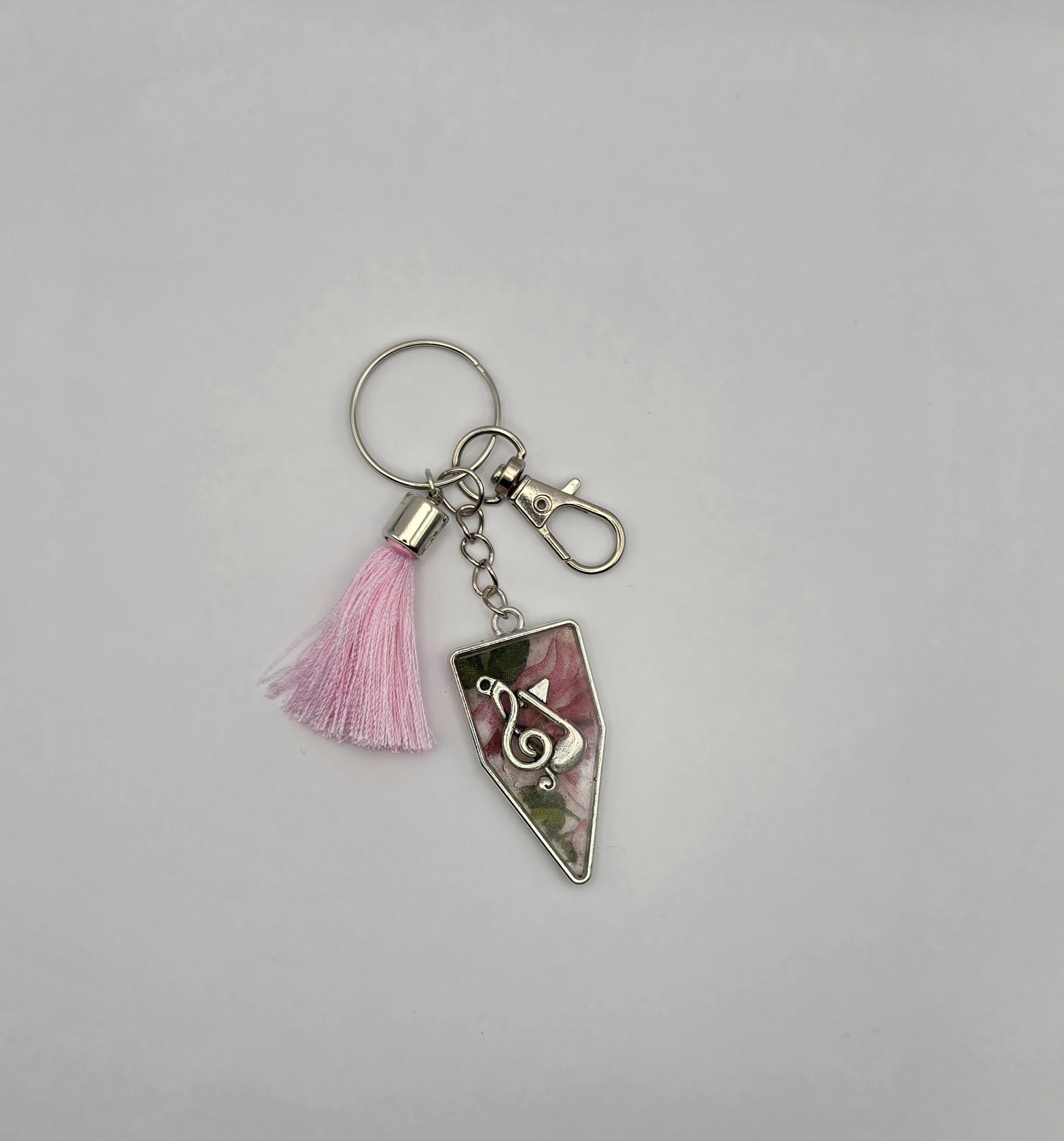 Nøkkelring rosa med dusk