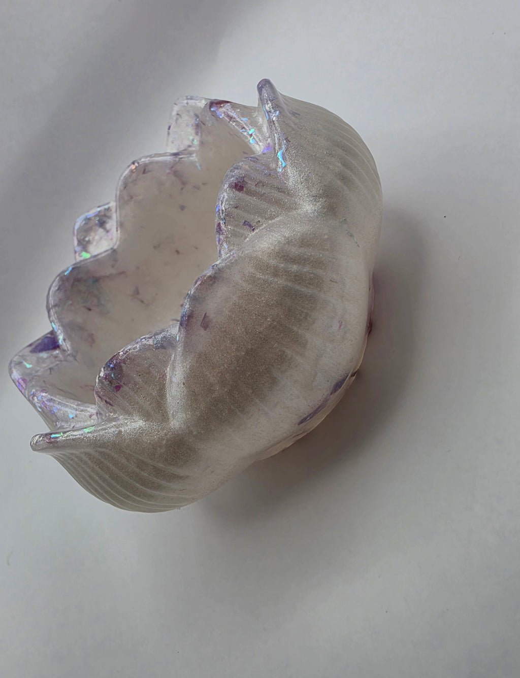 Telysholder hvit og glitter