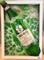 Fernet Branca hvit - Broken Bottle Art